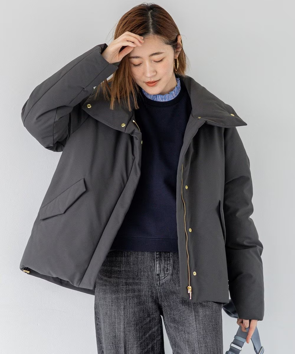 軍風羽絨短版外套     